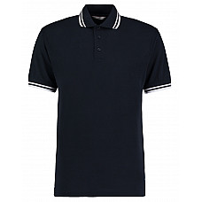 Navy/White Classic Fit Tipped Collar Polo