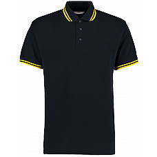 Navy/Yellow Classic Fit Tipped Collar Polo