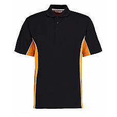 Black/Gold/White Classic Fit Track Polo