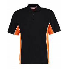 Black/Orange/White Classic Fit Track Polo