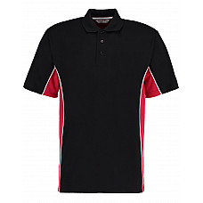 Black/Red/White Classic Fit Track Polo