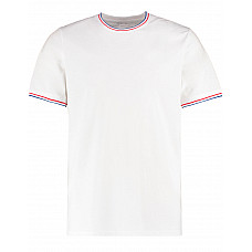 White/ Red/ Royal Fashion Fit Tipped Tee