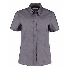 Charcoal Tailored Fit Short Sleeve Premium Oxford Shirt