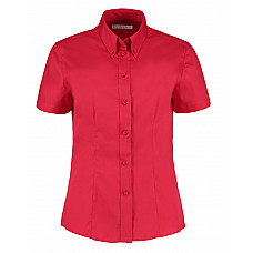 Red Tailored Fit Short Sleeve Premium Oxford Shirt