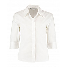 White Tailored Fit 3/4 Sleeve Continental Blouse