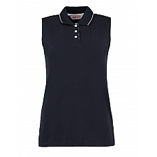 Navy/White Classic Fit Sleeveless Polo