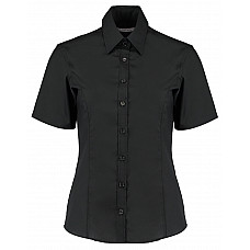 Black Tailored Fit Short Sleeve Business Shirt