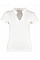 White Regular Fit Short Sleeve Mandarin Colar Top