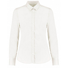 White Tailored Fit Long Sleeve Stretch Oxford Shirt