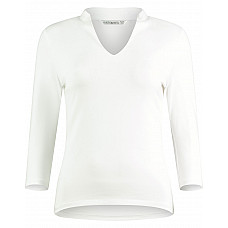 White Womens Regular Fit Mandarin Collar Top