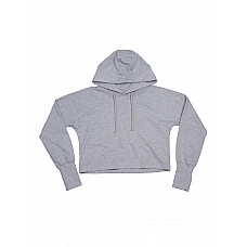 Heather Grey Melange Cropped Hoodie