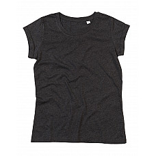 Charcoal Grey Melange Women's Roll Sleeve T