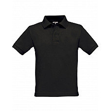 Black Kid's Safran Short Sleeve Regular Fit Polo