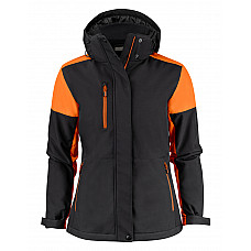 Black/Orange Ladies Padded Softshell