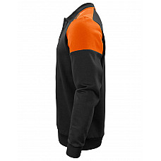 Black/Orange Long Sleeve Polo Sweatshirt