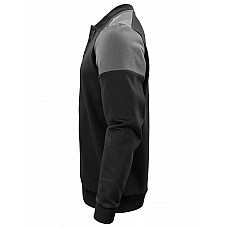 Black/Anthracite Long Sleeve Polo Sweatshirt