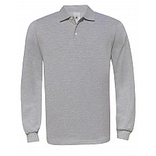 Heather Grey Safran Long-sleeved Polo Shirt