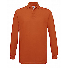 Pumpkin Orange Safran Long-sleeved Polo Shirt