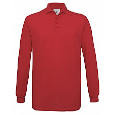 Red Safran Long-sleeved Polo Shirt