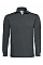 Dark Grey Heavymill Long Sleeved Polo Shirt