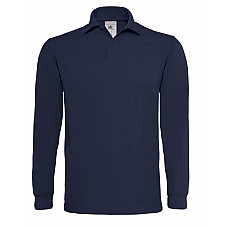 Navy Heavymill Long Sleeved Polo Shirt