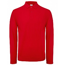 Red ID.001 Men's Long Sleeve Polo