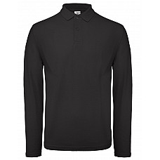 Black ID.001 Men's Long Sleeve Polo