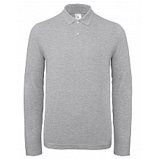 Heather Grey ID.001 Men's Long Sleeve Polo