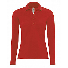 Red Safran Pure Women's Long Sleeve Polo