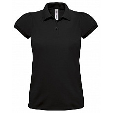 Black Women's Heavymill Piqué Polo