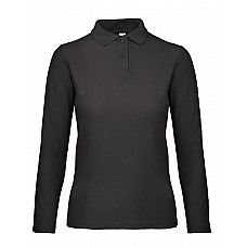 Black ID.001 Women's Long Sleeve Polo