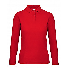 Red ID.001 Women's Long Sleeve Polo