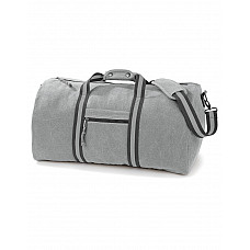 Vintage Light Grey Vintage Canvas Holdall