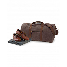 Vintage Brown Vintage Canvas Holdall