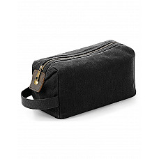 Black Heritage Waxed Canvas Wash Bag