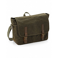 Olive Green Heritage Waxed Canvas Messenger