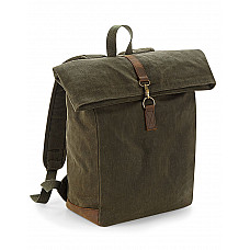 Olive Green Heritage Waxed Canvas Backpack