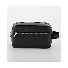 Black Tailored Luxe PU Wash Bag