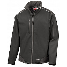 Black/Black Ripstop Softshell Workwear Jacket with CORDURA®