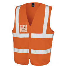 Hi Vis Orange Zip ID Safety Tabard