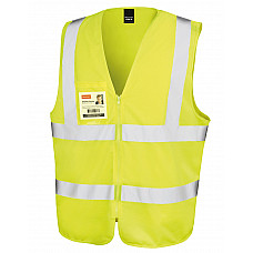 Hi-Vis Yellow Zip ID Safety Tabard