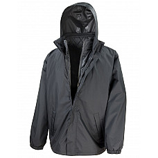 Black 3-in-1 Jacket With Quilted Bodywarmer