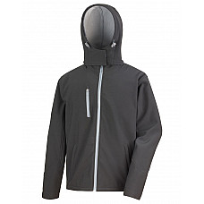 Black/ Grey Men's TX Performance Hooded Softshell Jacket