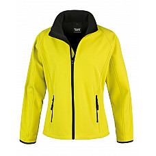 Yellow/Black Ladies' Printable Softshell Jacket