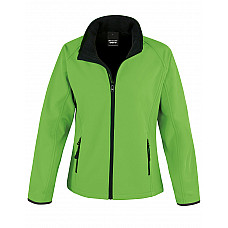 Vivid Green/Black Ladies' Printable Softshell Jacket