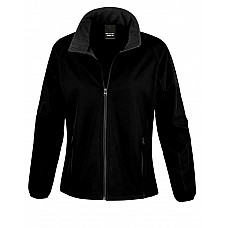 Black/Black Ladies' Printable Softshell Jacket