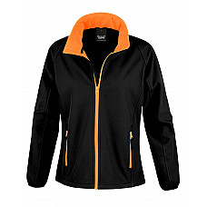 Black/Orange Ladies' Printable Softshell Jacket