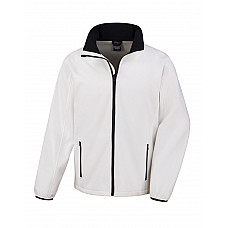 White/Black Men's Printable Softshell Jacket