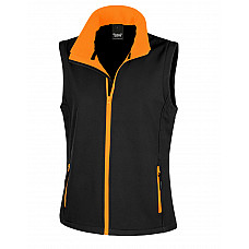 Black/Orange Ladies' Printable Softshell Bodywarmer