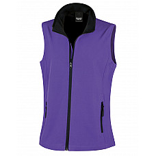 Purple/Black Ladies' Printable Softshell Bodywarmer